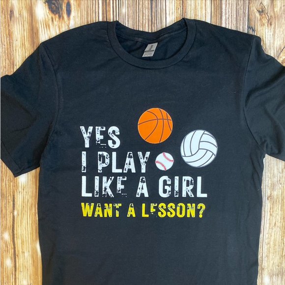 West Mitten Designs Tops - Yes I Play Like A Girl - Want A Lesson TShirt